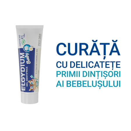 Pasta de dinti fara fluor pentru bebelusi Baby, +6 luni, 30 ml, Elgydium 606879