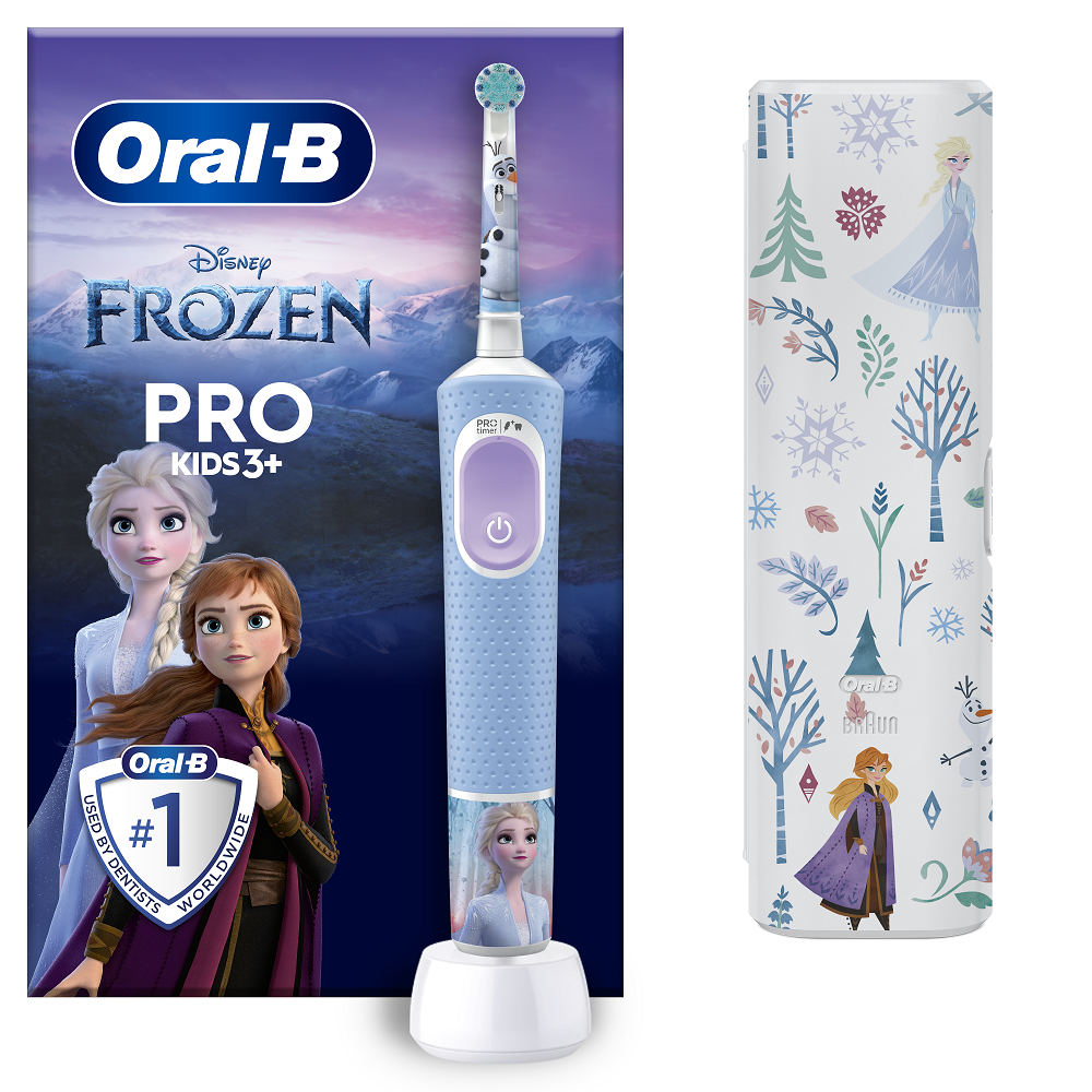 Periuta de dinti electrica si trusa de calatorie Pro Kids, +3 ani, Frozen, Oral B