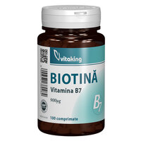 Biotina vitamina B7, 900 mcg, 100 comprimate, Vitaking