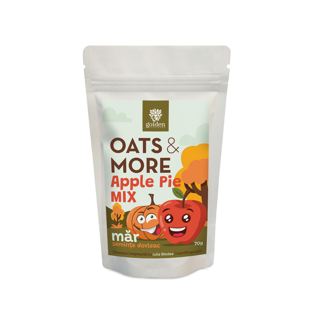 Mix cu fulgi de ovaz Apple Pie Mix Bio Oats & More, 70 g, Golden Flavours