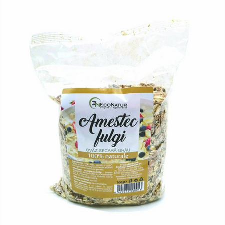 Amestec de fulgi din ovaz, secara si grau, 500 g, Econatur