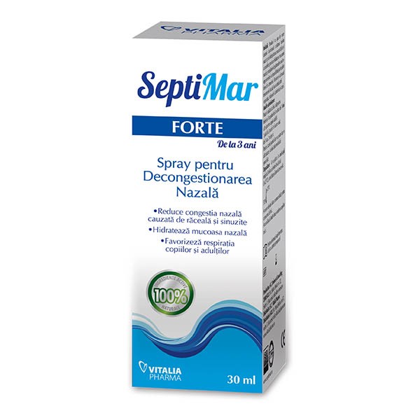 Spray nazal cu Apa de Mare Hipertona, +3 ani, 30 ml, Septimar Forte