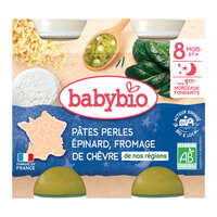 Piure Eco Paste cu Spanac si Branza de Capra, 2 x 200 g, BabyBio