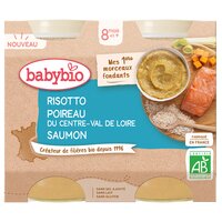 Babybio Eco Piure Risotto cu Somon, 2x200 g, BabyBio