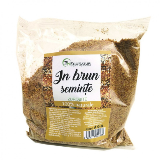 Seminte de in brun zdrobite, 250 g, EcoNatur