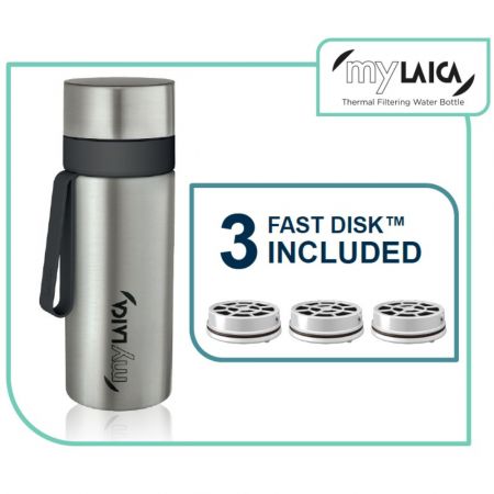 Termos filtrant din Inox myLaica, 600 ml, Gri, Laica 571251
