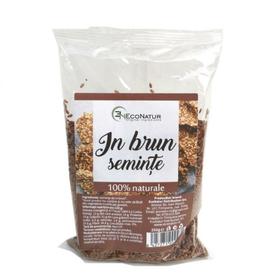 Seminte de in brun, 250 g, EcoNatur