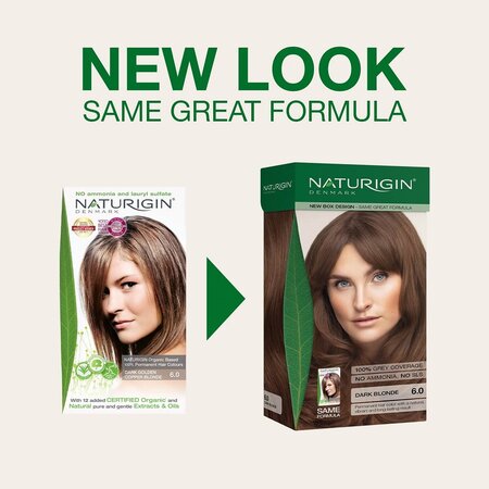 Vopsea de par fara amoniac, Dark Blonde 6.0, 115 ml, Naturigin 682427