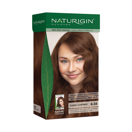 Vopsea de par fara amoniac, 115 ml, Medium Copper Blonde 6.34, Naturigin