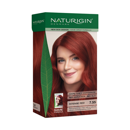 Vopsea de par fara amoniac, 115 ml,  Medium Blonde Deep Red  7.55, Naturigin