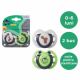 Suzete ortodontice Fun, 0 - 6 luni, Verde / Alb, 2 buc, Tommee Tippee 571473