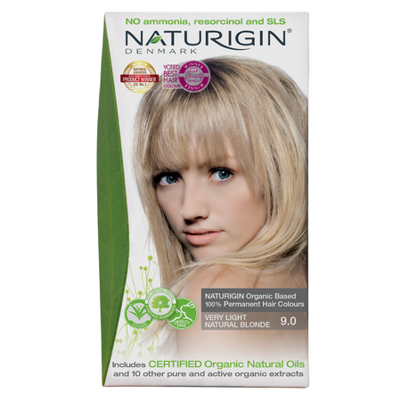 Vopsea de par fara amoniac, Light Blonde 9.0, 115 ml, Naturigin 571482