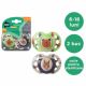 Suzete ortodontice Fun, 6 - 18 luni, Verde / Bej, 2 buc, Tommee Tippee 571484