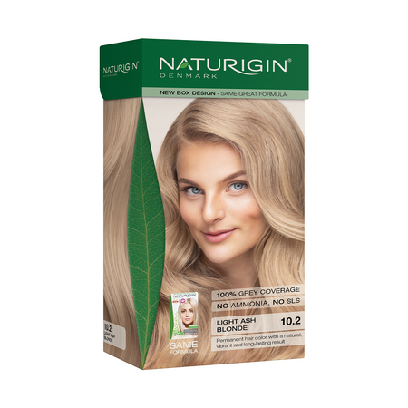 Vopsea de par fara amoniac, 115 ml, Lightest Blonde Ash 10.2, Naturigin