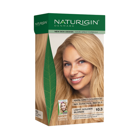 Vopsea de par fara amoniac, 115 ml, Beige Golden Blonde 10.3, Naturigin