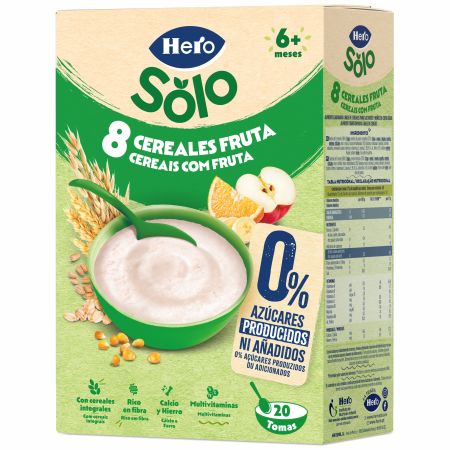 Pudra instant de cereale cu fructe pentru sugari si copii, +6 luni, 340 g, Hero Baby