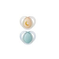 Suzete ortodontice de noapte, 0 - 6 luni, Portocaliu / Verde, 2 buc, Tommee Tippee