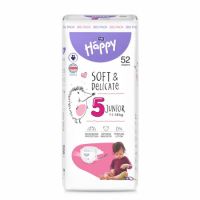Scutece Junior Soft and Delicate, Nr. 5, 11-18 Kg, 52 bucati, Happy