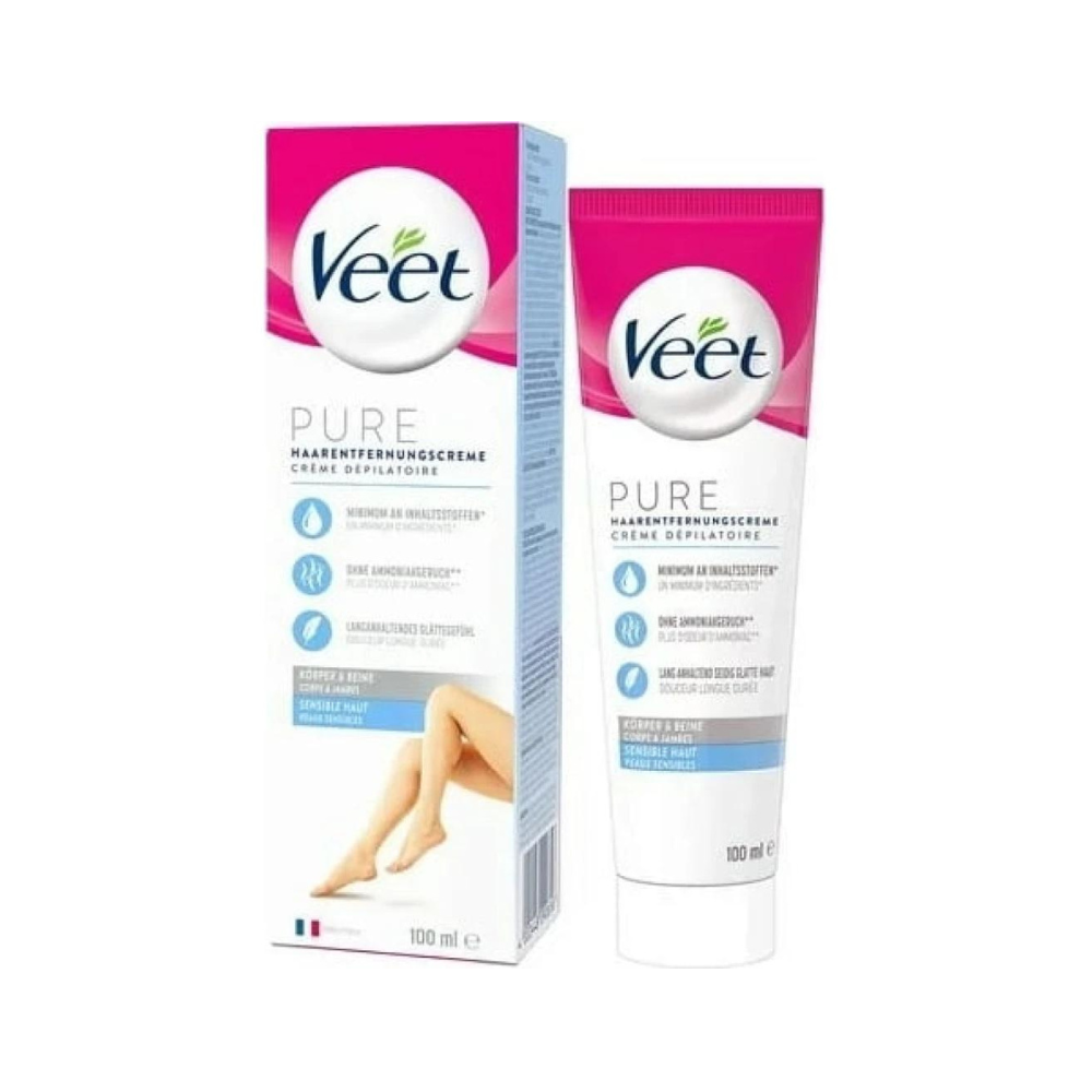 Crema depilatoare pentru piele sensibila Pure, 100 ml, Veet