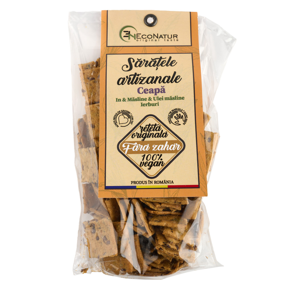 Saratele artizanale vegane cu ceapa si in, 150 g, EcoNatur