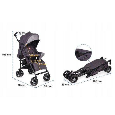 Carucior sport Irma, Negru, 1 bucata, Lionelo 572143