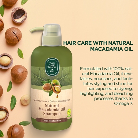 Sampon cu ulei de macadamia natural, 600 ml, Eyup Sabri Tuncer 647109