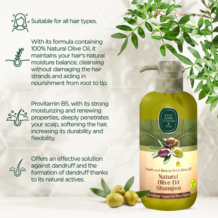 Sampon cu ulei de masline natural, 600 ml, Eyup Sabri Tuncer 647114