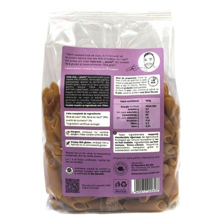Paste Bio din orez, naut si turmeric fara gluten, 250 g, Republica Bio 572441