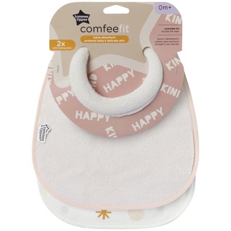 Bavete pentru hranirea cu lapte, Alb / Roz, 2 buc, Tommee Tippee 572513
