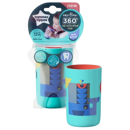 Cana 360 Beaker Ecomm Balenuta Turcoaz, 250 ml, 6 luni+, Tommee Tippee