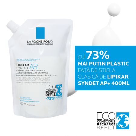 Rezerva eco Crema de spalare anti-iritatii Lipikar Syndet AP+, 400 ml, La Roche Posay 573218