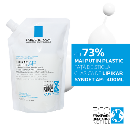 Rezerva eco Crema de spalare anti-iritatii Lipikar Syndet AP+, 400 ml, La Roche Posay 573218