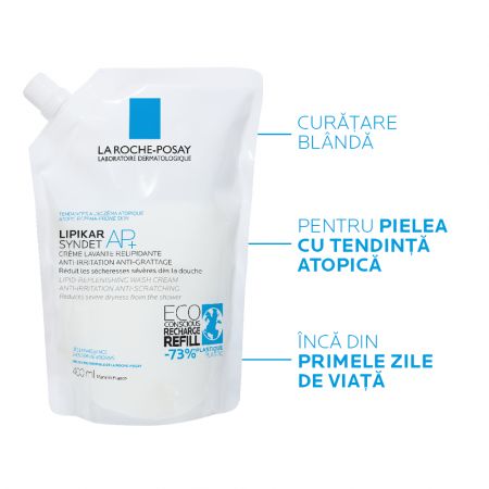 Rezerva eco Crema de spalare anti-iritatii Lipikar Syndet AP+, 400 ml, La Roche Posay 573220