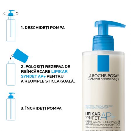 Rezerva eco Crema de spalare anti-iritatii Lipikar Syndet AP+, 400 ml, La Roche Posay 573216