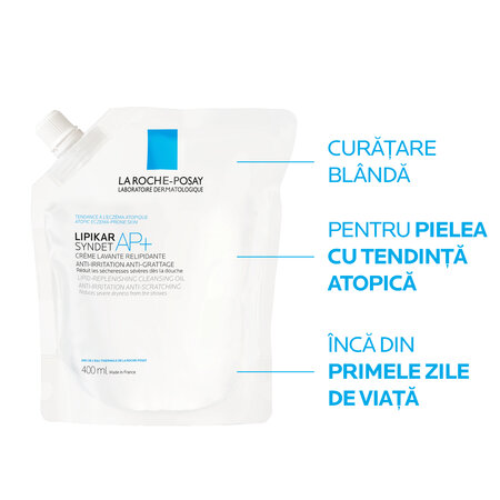 Rezerva de reincarcare Crema de spalare anti-iritatii Lipikar Syndet AP+, 400 ml, La Roche Posay 816596
