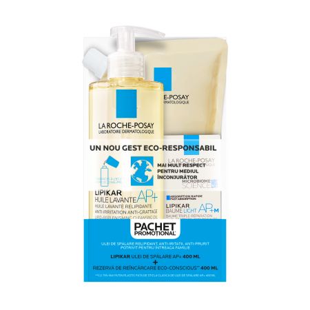 LA ROCHE POSAY BIPACK LIPIKAR ULEI DE SPALARE AP+ 400ML + REFILL 400ML 