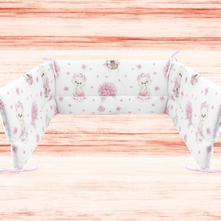 Aparatoare pentru patut, 180x30 cm, Pink Ballerina, MimiNu 685293