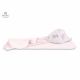 Prosop cu gluga din bumbac si Thermo Fleece, 100x100 cm, Baby Shower Pink, MimiNu 573232