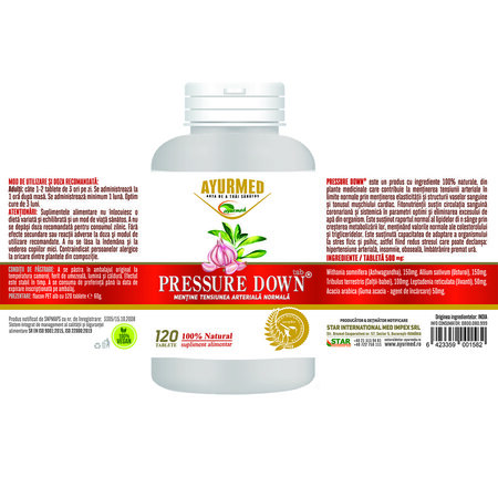 Pressure Down, 120 tablete, Ayurmed 677094