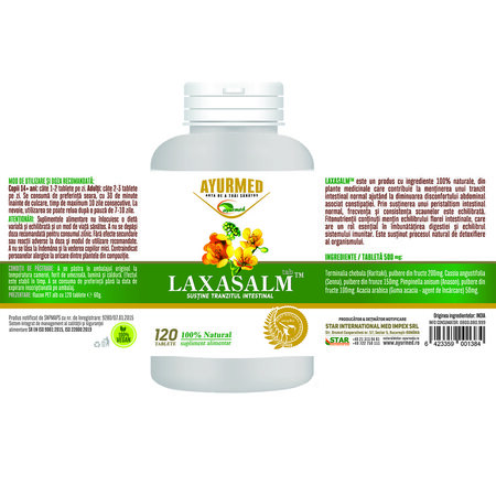 Laxasalm, 120 comprimate, Ayurmed 677085