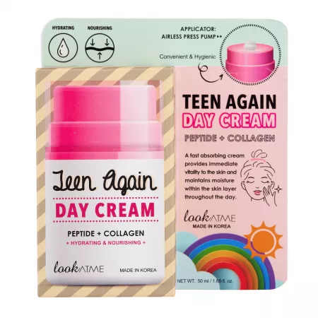 Crema de zi hidratanta cu peptide si colagen Teen Again, 50 ml, Look At Me