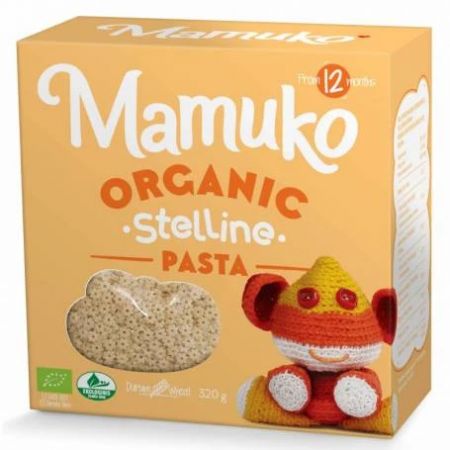 MAMUKO PASTE IN FORMA DE STELUTE PENTRU COPII DIN GRAU DUR BIO 12+ LUNI 320G BIO*                