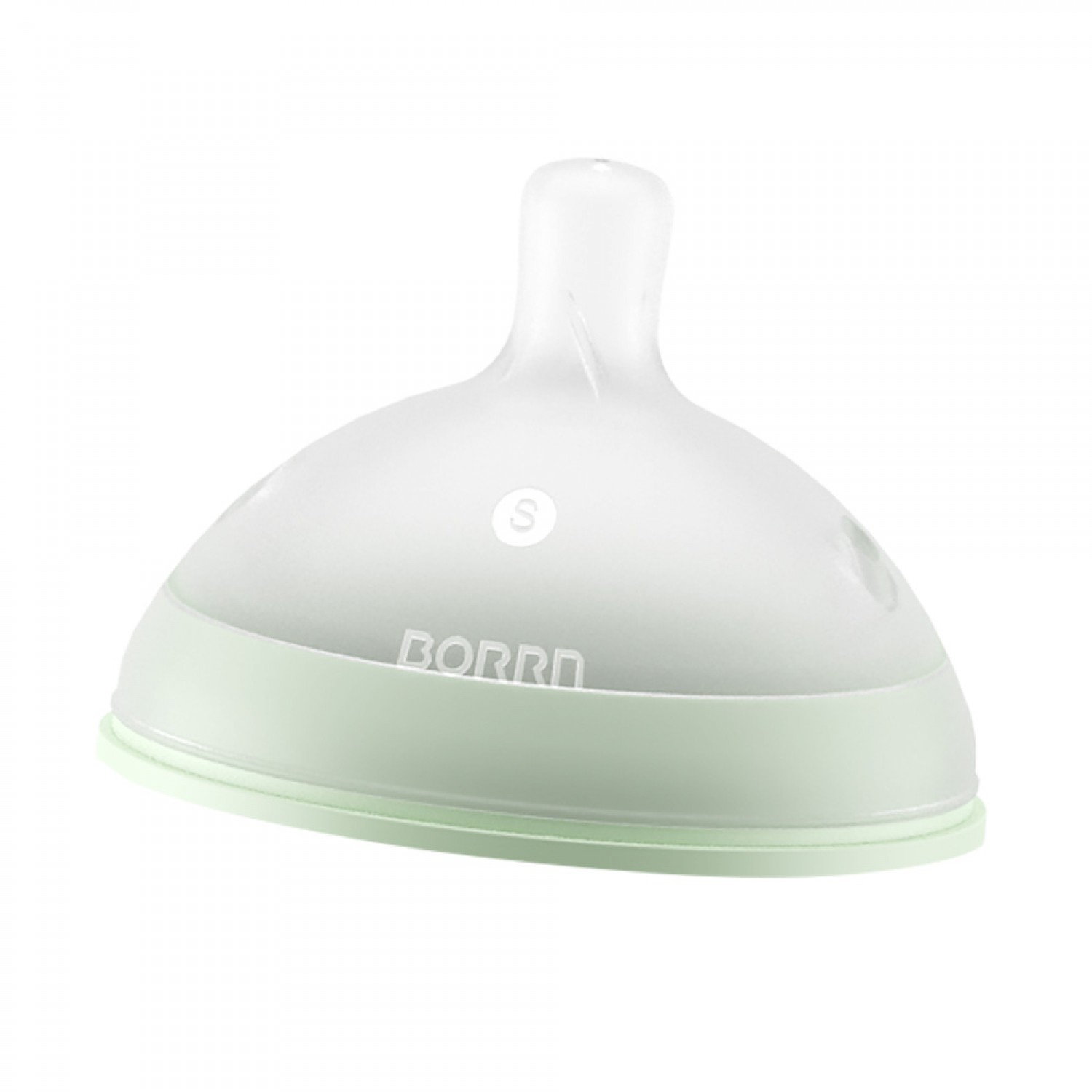 Tetina din silicon cu flux lent, anti-colici, verde, Borrn