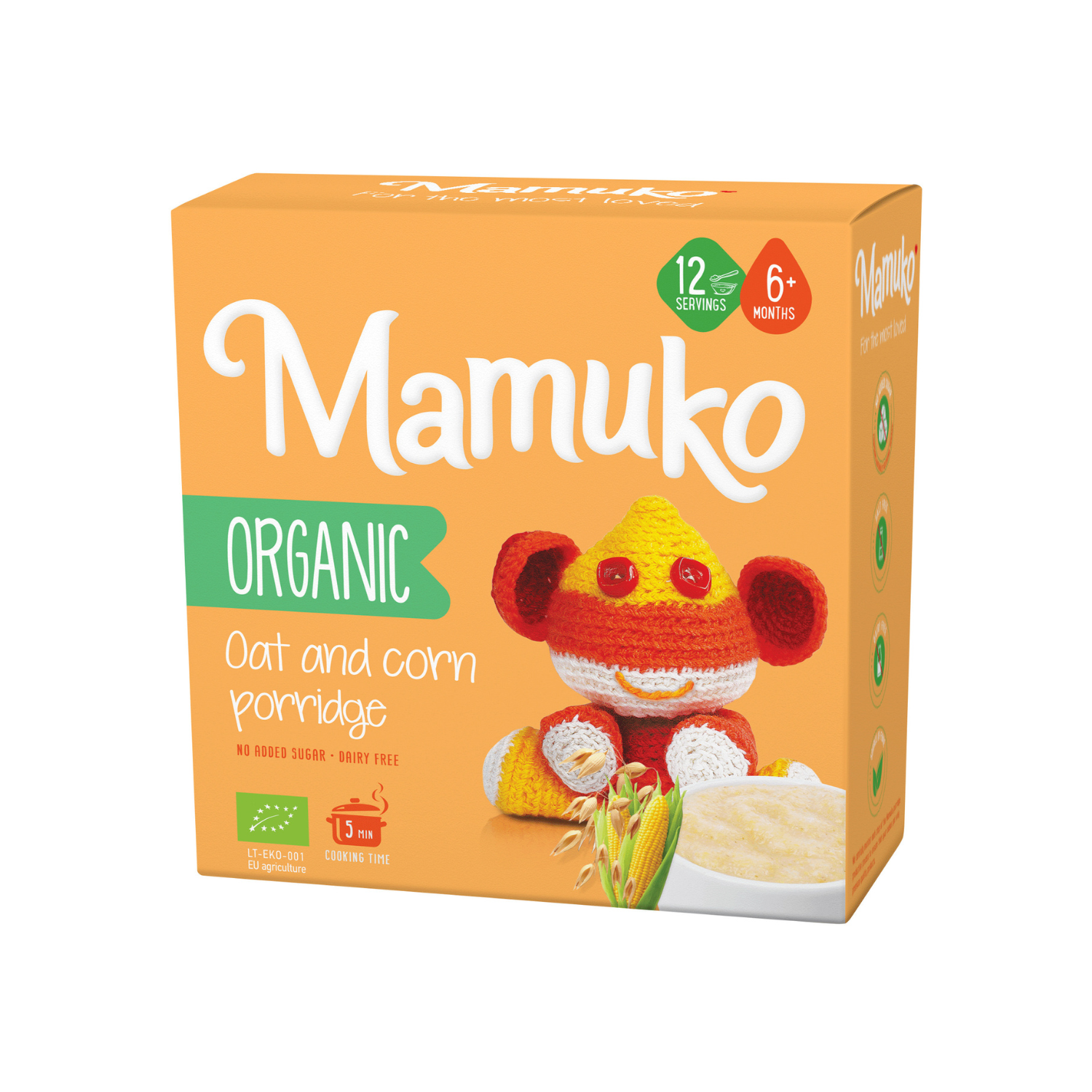 Porridge Bio din ovaz si porumb, + 6 luni, 200 g, Mamuko