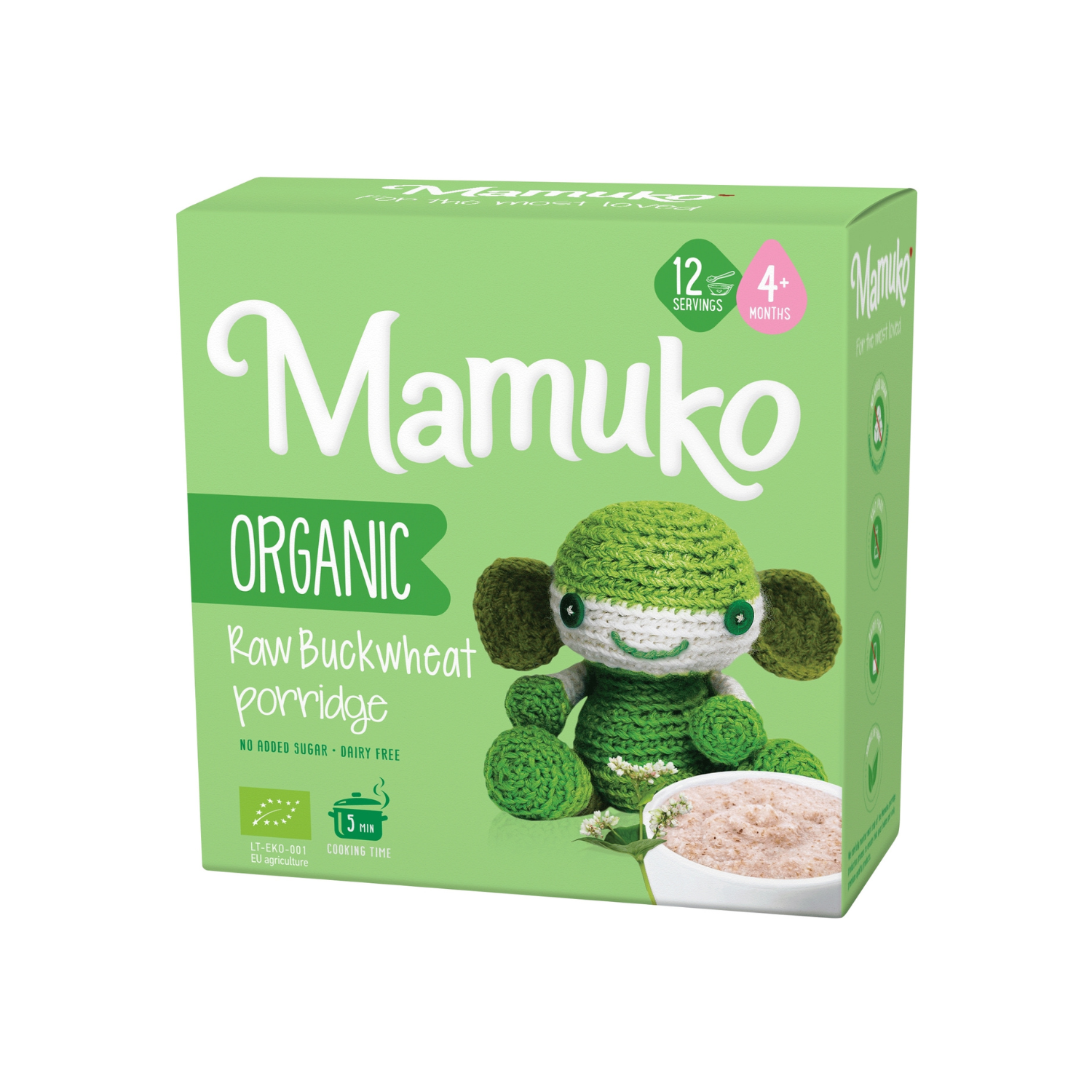 Porridge Bio din hrisca raw, + 4 luni, 200 g, Mamuko