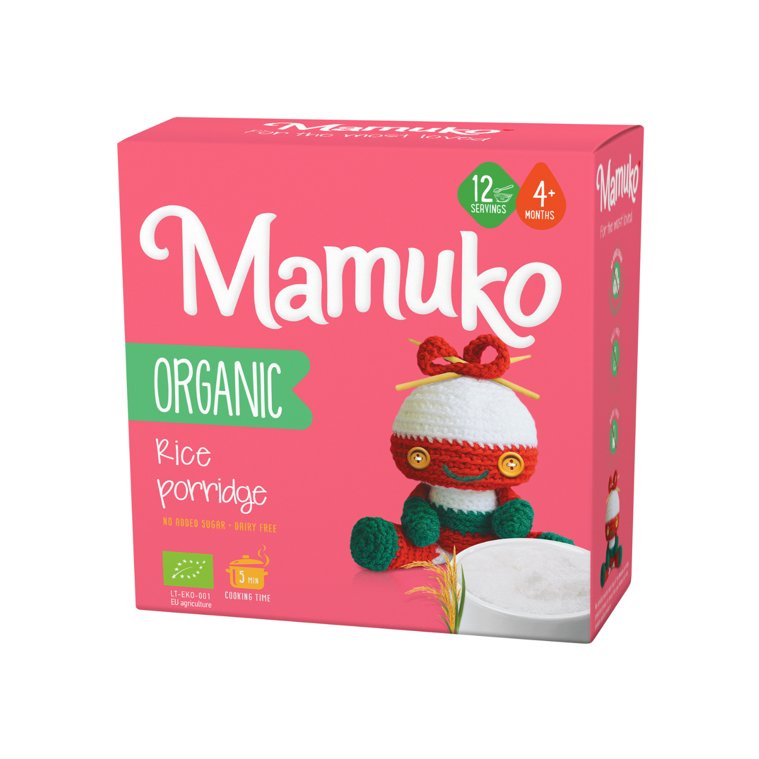 Porridge Bio din orez, + 4 luni, 200 g, Mamuko