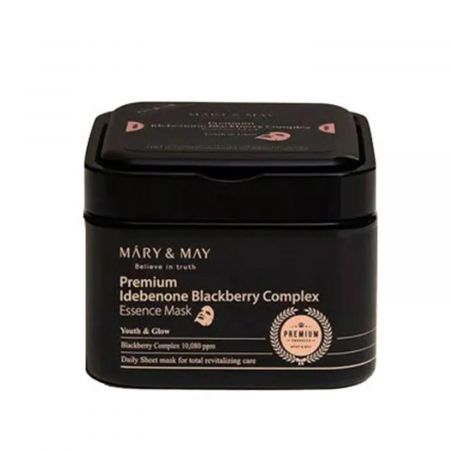 Masca tip servetel Premium Idebenone Blackberry Complex, 20 bucati, Mary and May