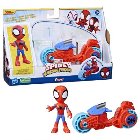 Spidey Prietenii Extraordinari Set Motocicleta si Figurina Spidey 10 cm