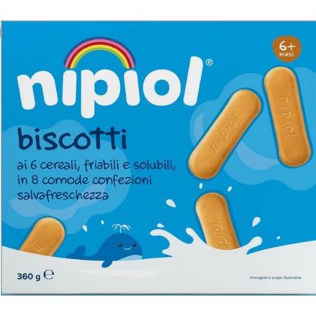 Biscuiti cu 6 cereale, +4  luni, 360 g, Nipiol