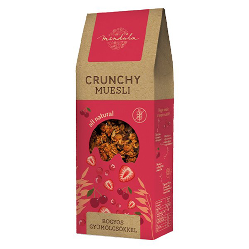 Musli crunchy cu fructe rosii, 250 g, Mendula